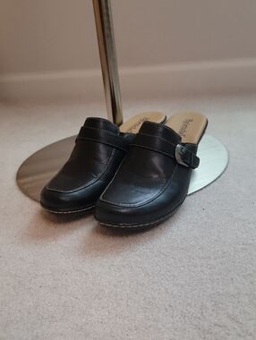 Black leather mules by Bjorndal